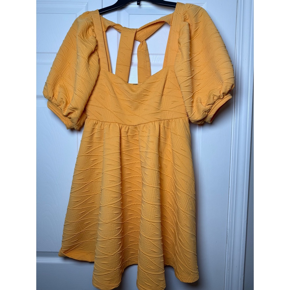 Free People Carrot Ginger Violet Mini Dress Puff Sleeves - Picture 3 of 12